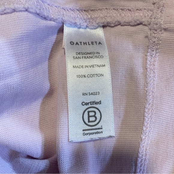 Athleta oversized crop top heavy cotton SZ XXS light lavender, fair condition - Picture 5 of 6
